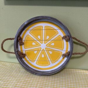 Yellow Lemon Slice drink Serving Tray(30)